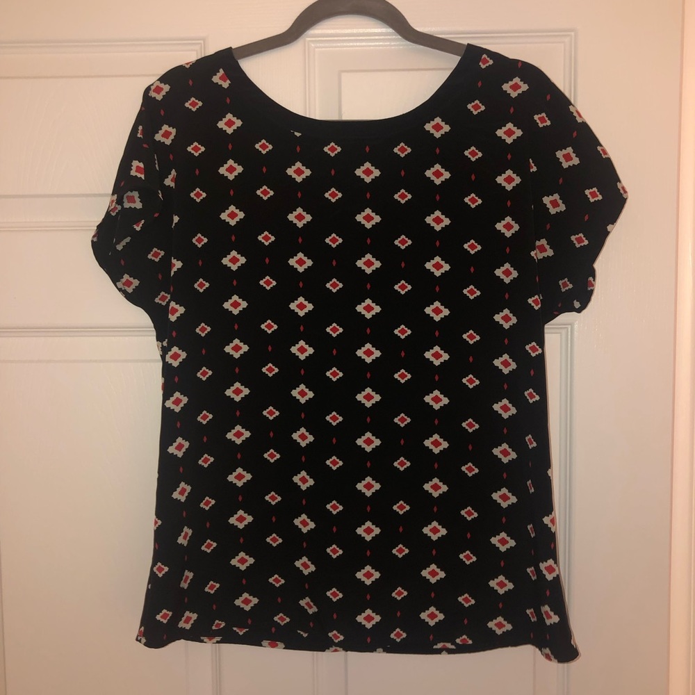 Black with red accent blouse